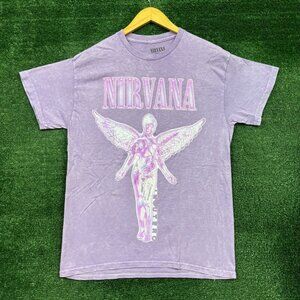 Nirvana In Utero Live 93 Grunge Band Mineral Wash T-shirt Size Medium